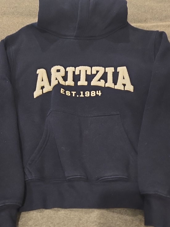 Aritzia Tops - Aritzia Navy Blue Hoodie with White Lettering